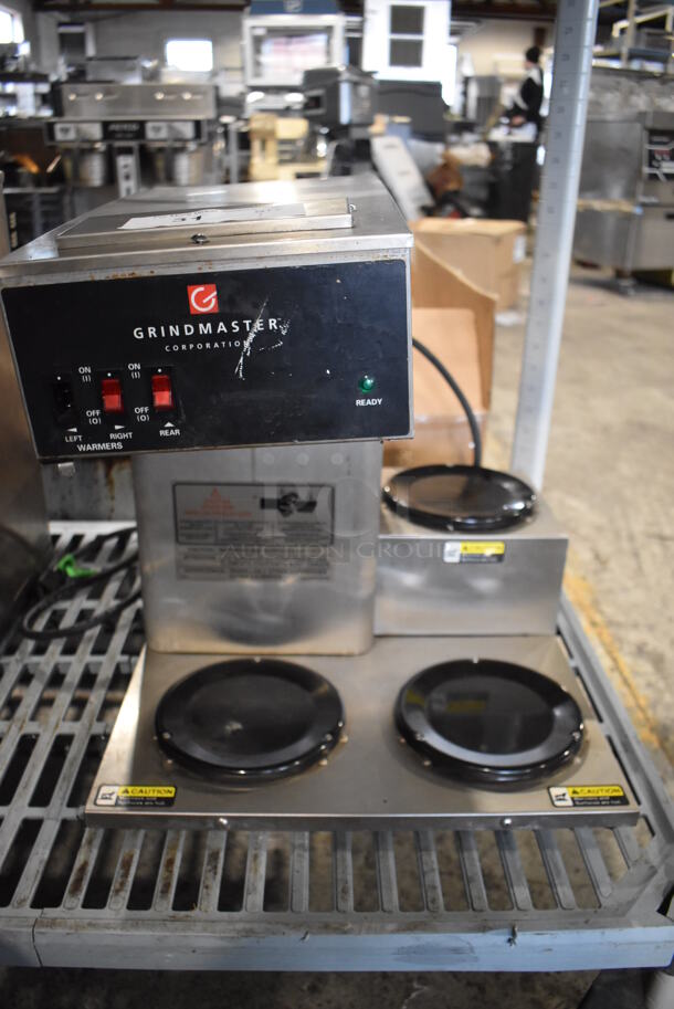 Grindmaster BL-3PW Stainless Steel Commercial 3 Burner Coffee Machine. 120 Volts, 1 Phase. 16x17x16