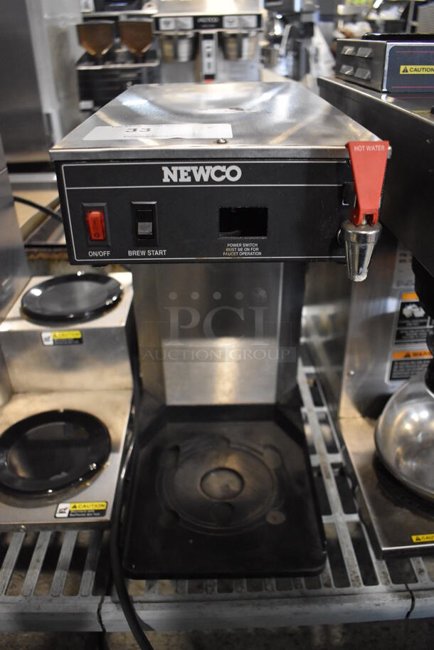 Newco ACE-TC Stainless Steel Commercial Coffee Machine w/ Hot Water Dispenser. 120 Volts, 1 Phase. 9x20x19