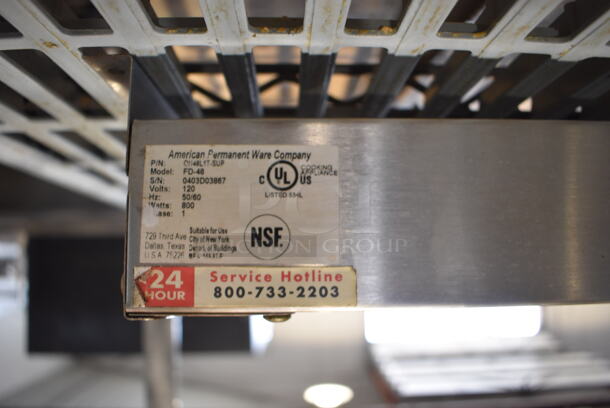 American Permanent Ware FD-48 Stainless Steel Commercial Heat Strip. 120 Volts, 1 Phase. 48x16x3 - Image 3 of 4