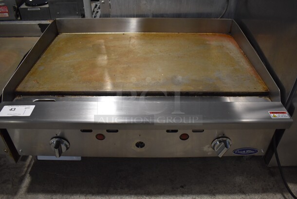 Cook Rite ATMG-36T Stainless Steel Commercial Countertop Natural Gas Powered Flat Top Griddle. 36x29x16