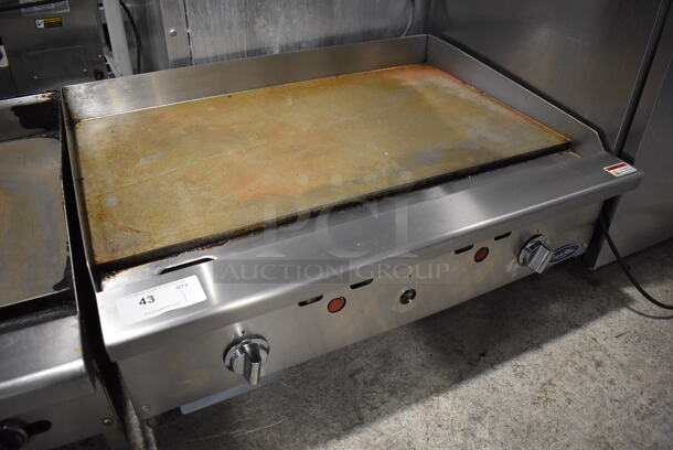 Cook Rite ATMG-36T Stainless Steel Commercial Countertop Natural Gas Powered Flat Top Griddle. 36x29x16 - Image 2 of 5