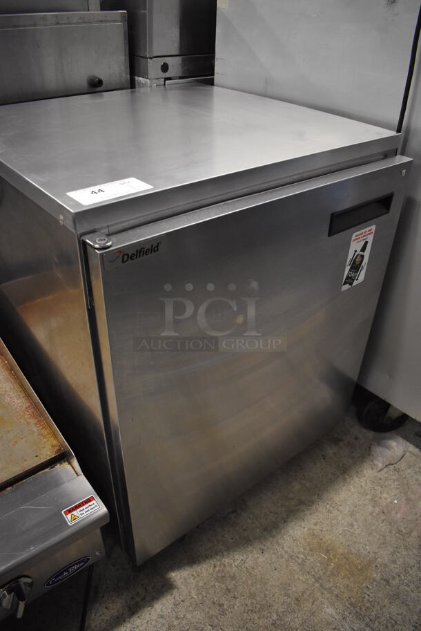 2016 Delfield 406CA-DHL-DD1 Stainless Steel Commercial Single Door Undercounter Cooler on Commercial Casters. 115 Volts, 1 Phase. 27x28x32. Tested and Powers On But Does Not Get Cold - Image 2 of 5
