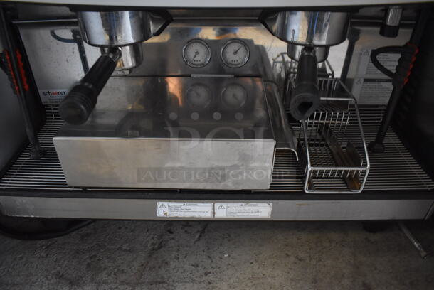 Schaerer Barista Stainless Steel Commercial Countertop 2 Group Espresso Machine w/ 2 Portafilters, 2 Steam Wands and 2 Hoppers. 208 Volts, 1 Phase. 29x23x31 - Image 6 of 6