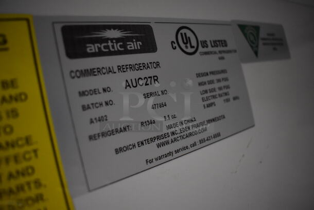 Arctic Air AUC27R Stainless Steel Commercial Single Door Undercounter Cooler on Commercial Casters. 115 Volts, 1 Phase. 28x30x36. Tested and Powers On But Does Not Get Cold - Image 5 of 5