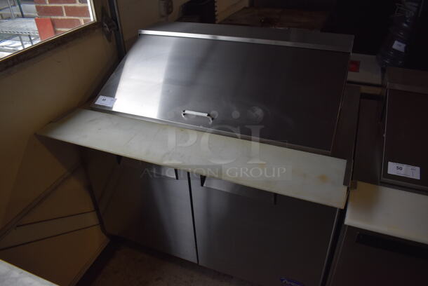 Atosa MSF8306GR Stainless Steel Commercial Sandwich Salad Prep Table Bain Marie Mega Top on Commercial Casters. 115 Volts, 1 Phase. 48x37x48. Tested and Working! - Image 2 of 7