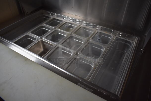 Atosa MSF8306GR Stainless Steel Commercial Sandwich Salad Prep Table Bain Marie Mega Top on Commercial Casters. 115 Volts, 1 Phase. 48x37x48. Tested and Working! - Image 4 of 7