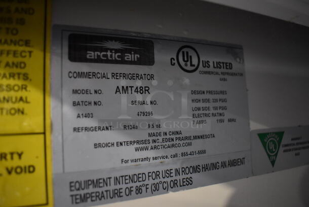 Arctic Air AMT48R Stainless Steel Commercial Sandwich Salad Prep Table Bain Marie Mega Top on Commercial Casters. 115 Volts, 1 Phase. 48x35x43. Tested and Powers On But Does Not Get Cold - Image 6 of 7