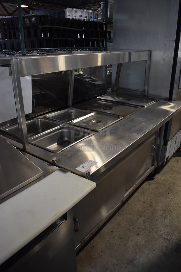 Stainless Steel Commercial Steam Table w/ Sneeze Guard and 2 Lower Doors on Commercial Casters. 208-250 Volts, 1 Phase. 60x32x56 - Image 5 of 8