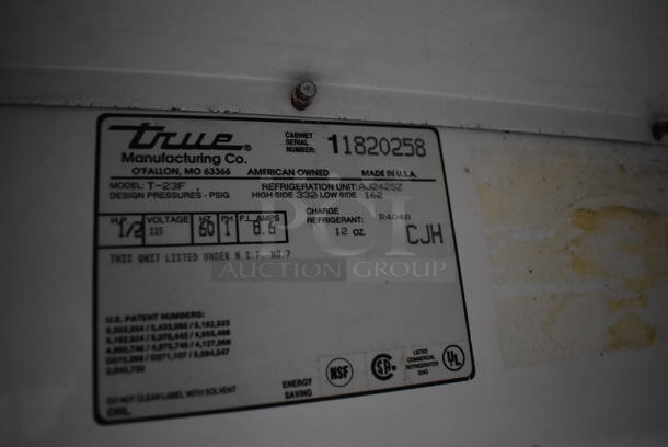True T-23F Stainless Steel Commercial Single Door Reach In Freezer w/ Poly Coated Racks on Commercial Casters. 115 Volts, 1 Phase. 27x30x83. Tested and Powers On But Does Not Get Cold - Image 6 of 7