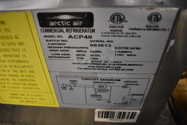 Arctic Air ACP40 Stainless Steel Commercial Countertop Refrigerated Rail. 115 Volts, 1 Phase. 40x17x12. Tested and Working! - Image 5 of 5