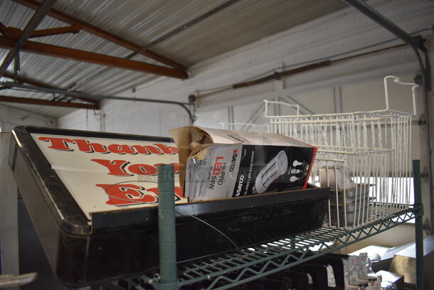 ALL ONE MONEY! Shelving Unit Lot of Various Items Including Drink Sliders. Does Not Include Shelving Unit. - Image 4 of 5