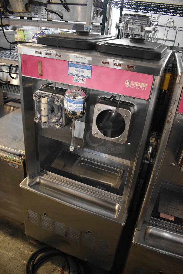 Taylor 342D-27 Stainless Steel Commercial Floor Style Air Cooled 2 Flavor Frozen Beverage Machine w/ Drink Mixer Attachment on Commercial Casters. 208-230 Volts, 1 Phase. 26x34x60 - Image 2 of 10