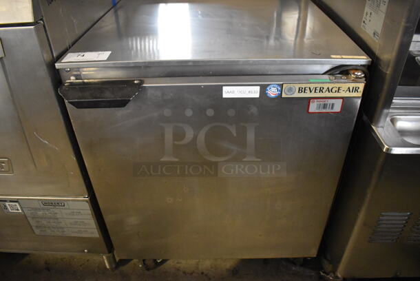 Beverage Air UCR27A-23-TG Stainless Steel Commercial Single Door Undercounter Cooler on Commercial Casters. 115 Volts, 1 Phase. 27x30x32. Tested and Powers On But Does Not Get Cold - Image 1 of 5