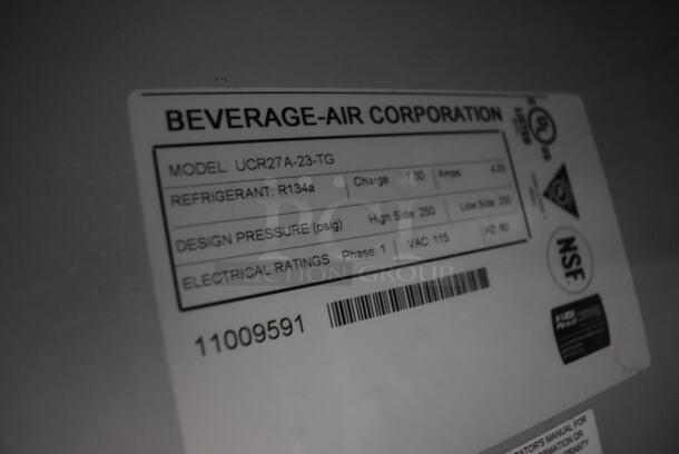 Beverage Air UCR27A-23-TG Stainless Steel Commercial Single Door Undercounter Cooler on Commercial Casters. 115 Volts, 1 Phase. 27x30x32. Tested and Powers On But Does Not Get Cold - Image 5 of 5