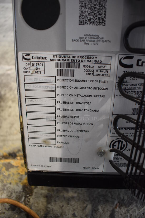 2015 Criotec CVZ-01 Metal Mini Cooler Merchandiser. 21x18x17. Tested and Working! - Image 5 of 5