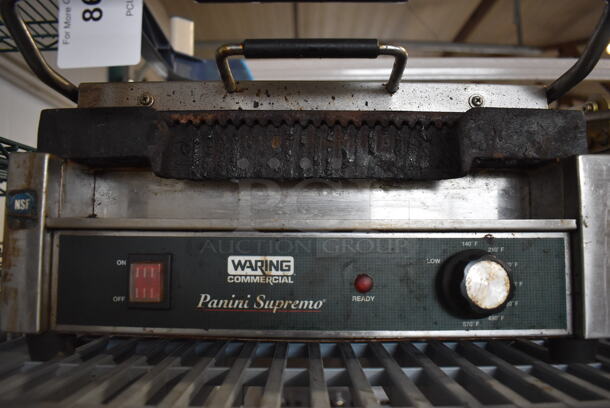 Waring Panini Supremo Stainless Steel Commercial Countertop Electric Powered Panini Press. 120 Volts, 1 Phase. 16x19x9. Tested and Working! - Image 4 of 5