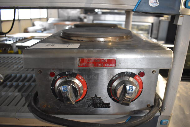Star Max Stainless Steel Commercial Countertop Electric Powered 2 Burner Range. 208/240 Volts, 1 Phase. 12x26x9