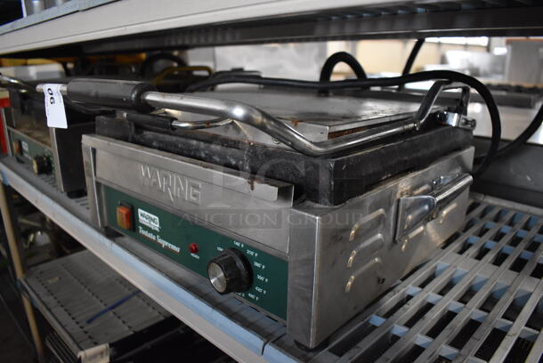 Waring Toastato Supremo Stainless Steel Commercial Countertop Electric Powered Panini Press. 120 Volts, 1 Phase. 16x19x9. Tested and Working! - Image 2 of 4