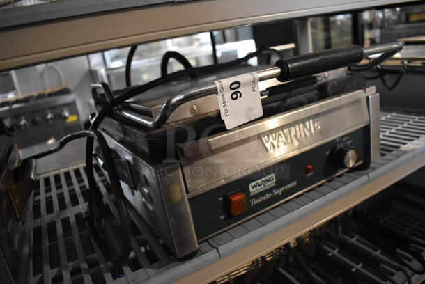 Waring Toastato Supremo Stainless Steel Commercial Countertop Electric Powered Panini Press. 120 Volts, 1 Phase. 16x19x9. Tested and Working! - Image 3 of 4