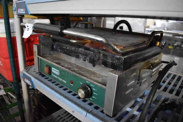 Waring Toastato Supremo Stainless Steel Commercial Countertop Electric Powered Panini Press. 120 Volts, 1 Phase. 16x19x9. Tested and Working! - Image 2 of 4