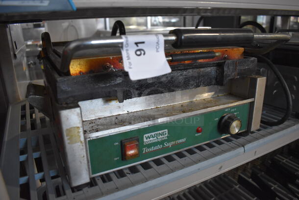 Waring Toastato Supremo Stainless Steel Commercial Countertop Electric Powered Panini Press. 120 Volts, 1 Phase. 16x19x9. Tested and Working! - Image 3 of 4