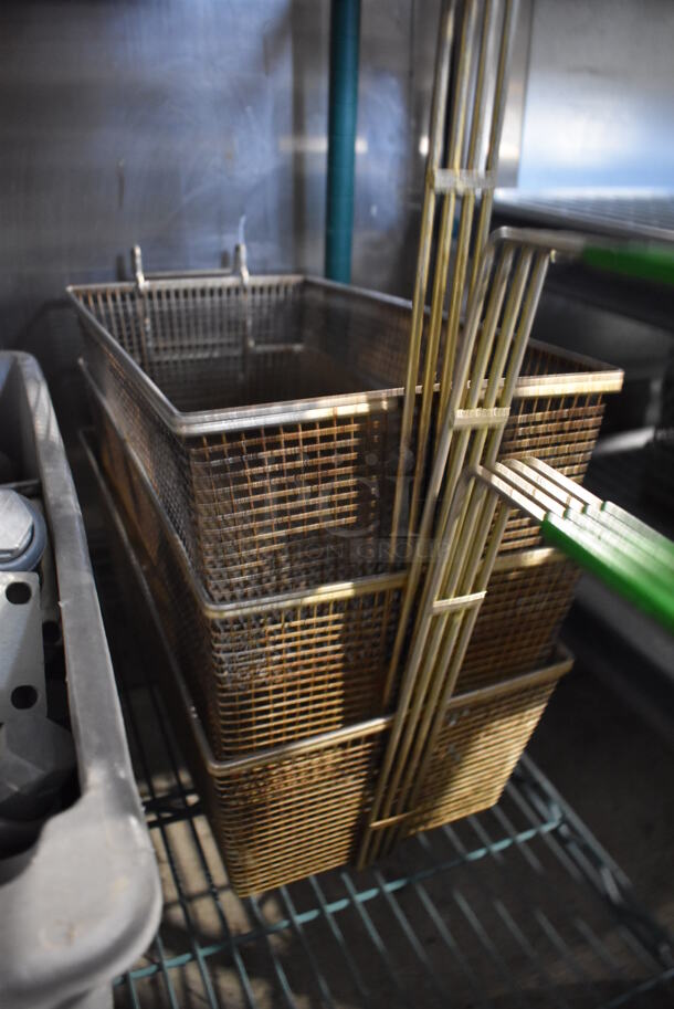3 Metal Fry Baskets. 8.5x29x12. 3 Times Your Bid! - Image 2 of 3