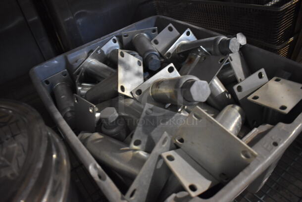 ALL ONE MONEY! Lot of Metal Legs in Gray Poly Bin! - Image 3 of 3