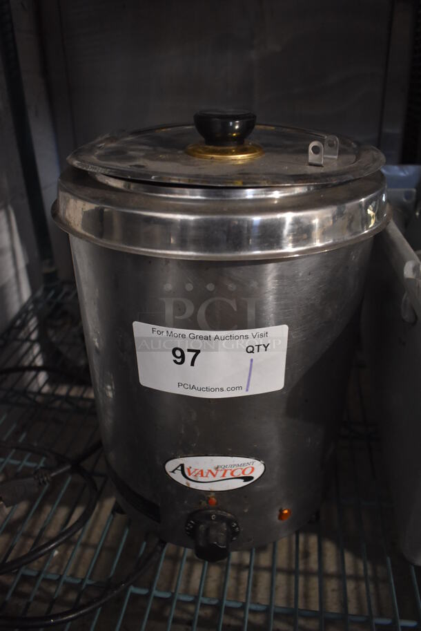 Avantco 177W300SS Stainless Steel Commercial Countertop Soup Kettle Food Warmer. 110 Volts, 1 Phase. 10x10x15. Tested and Working!