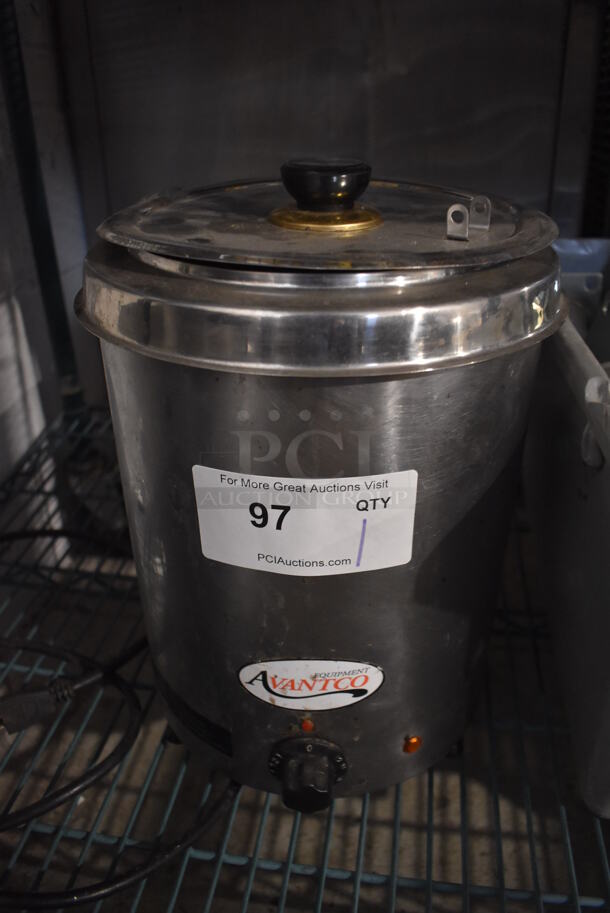 Avantco 177W300SS Stainless Steel Commercial Countertop Soup Kettle Food Warmer. 110 Volts, 1 Phase. 10x10x15. Tested and Working! - Image 1 of 4