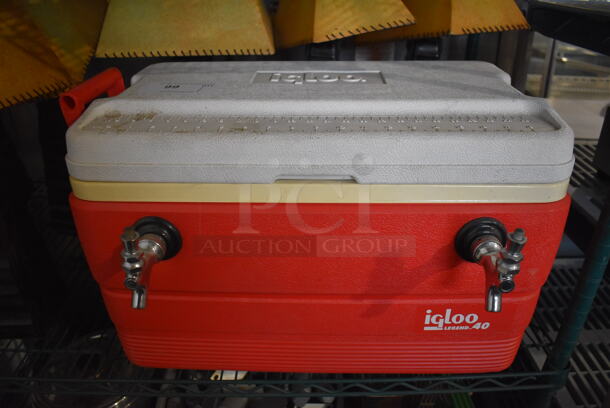 Igloo Red and White Poly Portable Jockey Box. 22x17x15