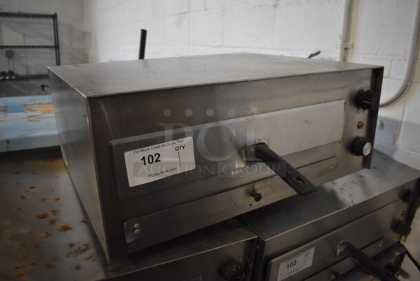 J&J Snack Foods JJ560E Stainless Steel Commercial Countertop Electric Powered Pizza Oven / Snack Oven. 120 Volts, 1 Phase. 23.5x20x10.5. Tested and Working! - Image 2 of 5