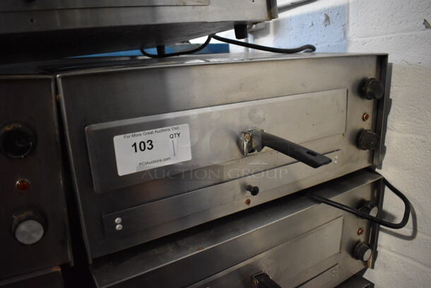 J&J Snack Foods JJ560E Stainless Steel Commercial Countertop Electric Powered Pizza Oven / Snack Oven. 120 Volts, 1 Phase. 23.5x20x10.5. Tested and Working! - Image 2 of 4