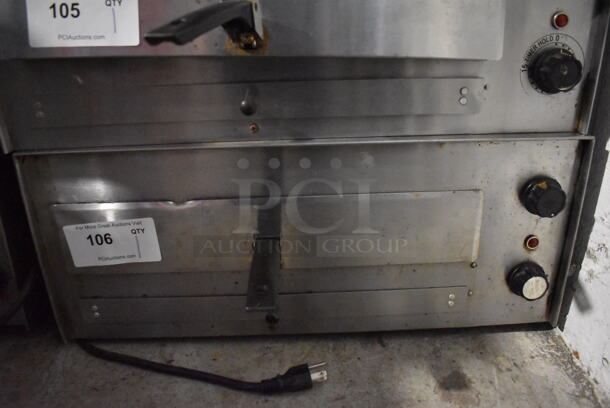 J&J Snack Foods JJ560E Stainless Steel Commercial Countertop Electric Powered Pizza Oven / Snack Oven. 120 Volts, 1 Phase. 23.5x20x10.5. Tested and Working! - Image 1 of 4
