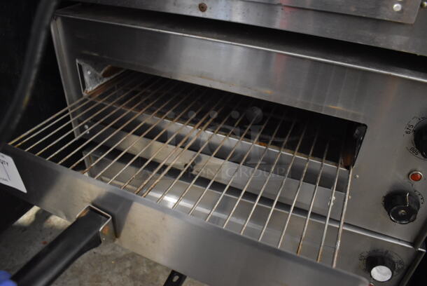 J&J Snack Foods JJ560E Stainless Steel Commercial Countertop Electric Powered Pizza Oven / Snack Oven. 120 Volts, 1 Phase. 23.5x20x10.5. Tested and Working! - Image 4 of 4