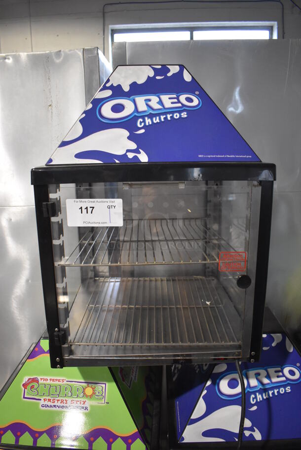 J&J Snack Foods JJ690-16 Metal Commercial Countertop Warming Display Case Merchandiser. 120 Volts, 1 Phase. 17.5x17.5x25. Tested and Working!