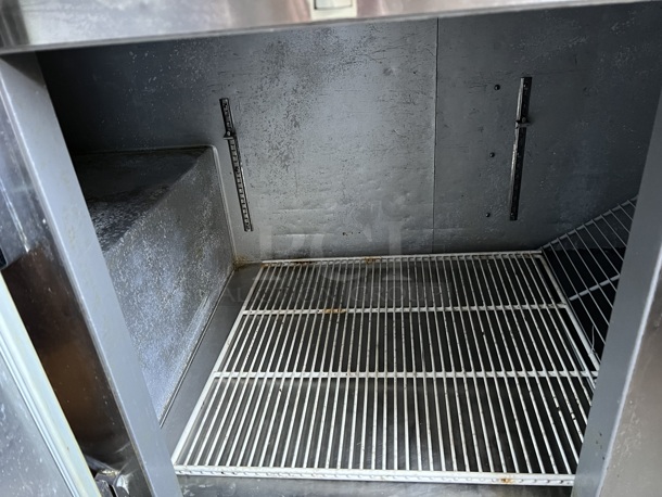 Leader Stainless Steel Commercial Pizza Prep Table w/ Oversized Marble Cutting Board on Commercial Casters. 72x36x46. Tested and Powers On But Does Not Get Cold - Image 8 of 11