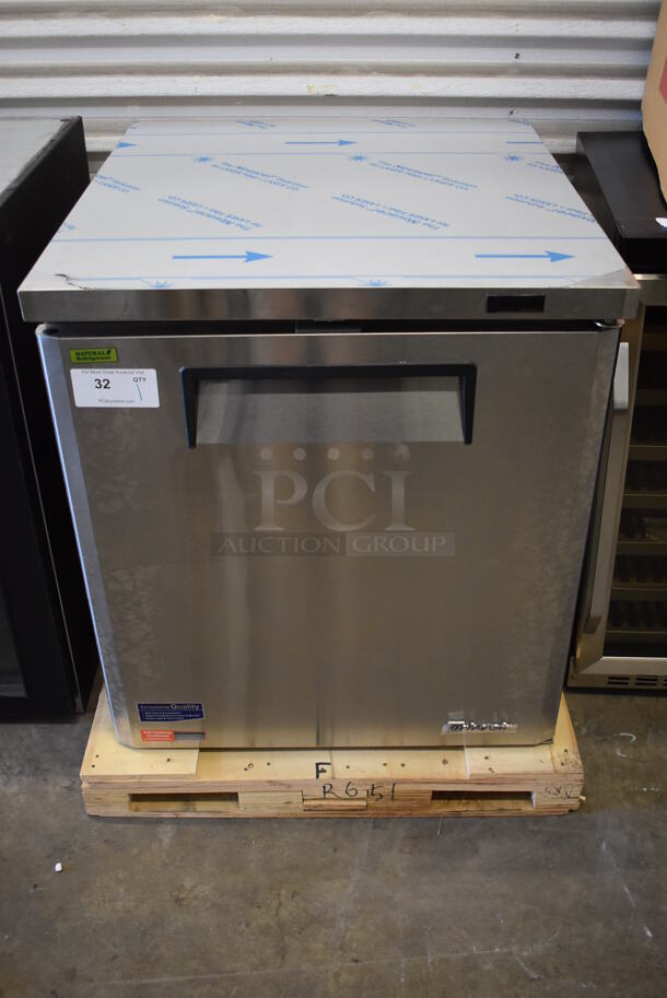 LIKE NEW! Turbo Air MUR-28-N Stainless Steel Commercial Single Door Undercounter Cooler. 115 Volts, 1 Phase. Unit Has Only Been Used a Few Times! Tested and Working!