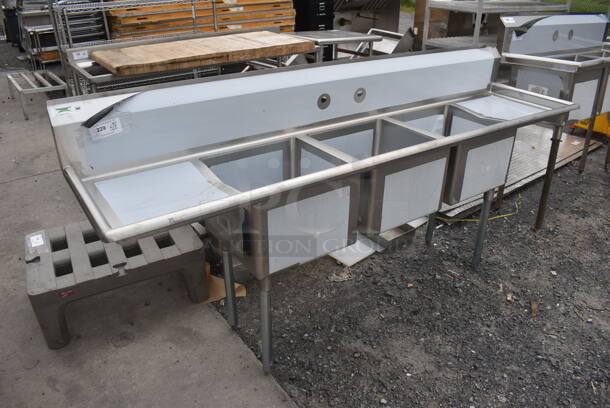 BRAND NEW SCRATCH AND DENT! Regency 600S31717218 Stainless Steel Commercial 3 Bay Sink w/ Dual Drain Boards. Bays 17x17x12. Drain Board 16x18