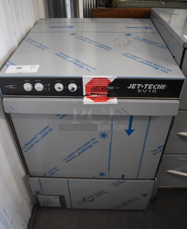 BRAND NEW! Jet Tech EV-18 Stainless Steel Commercial Undercounter High Temperature Hi Temp Undercounter Dishwasher. 208-240 Volts, 1 Phase. Tested and Working!