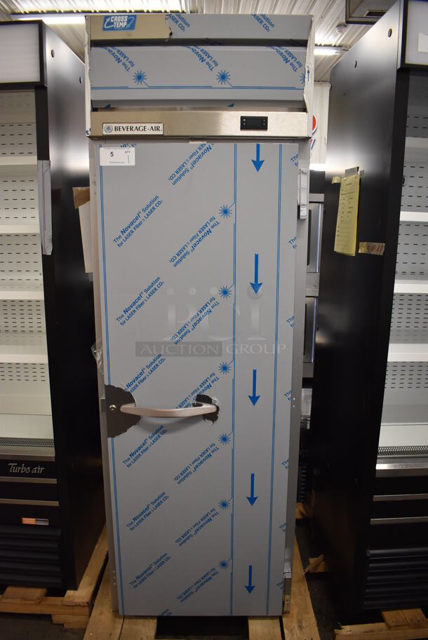 LIKE NEW! Beverage Air CT1HC-1S Stainless Steel Commercial Single Door Reach In Cooler w/ Cross Temp Technology. 115 Volts, 1 Phase. Unit Has Only Been Used a Few Times! Tested and Working!