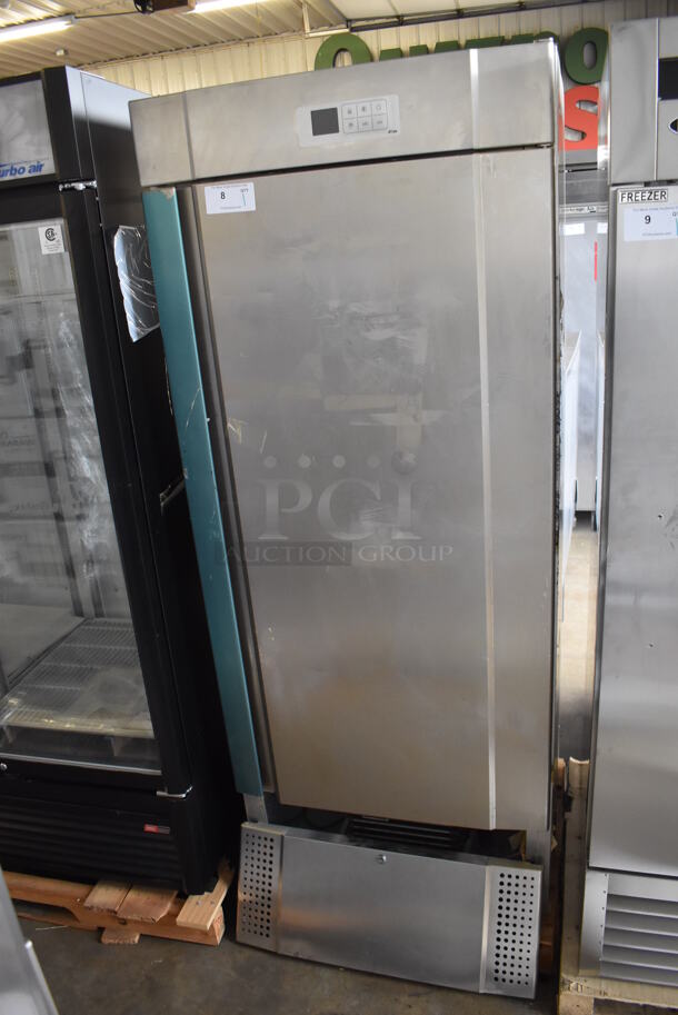 LIKE NEW! Gram MIDI K 625 RSH 4N U Stainless Steel Commercial Single Door Reach In Cooler. 230 Volts, 1 Phase. Unit Has Only Been Used a Few Times!