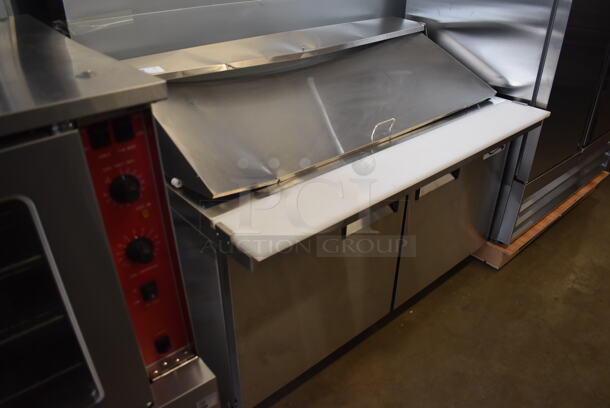 BRAND NEW SCRATCH AND DENT! Avantco APT-60M-HC Stainless Steel Commercial Sandwich Salad Prep Table Bain Marie Mega Top on Commercial Casters. 115 Volts, 1 Phase. Tested and Working!