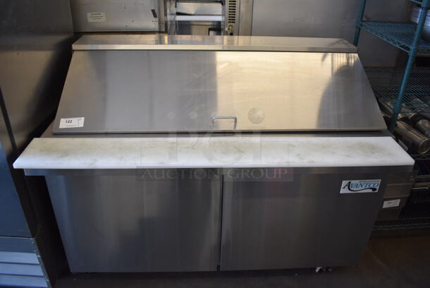 Avantco 178SSPT60MHC Stainless Steel Commercial Sandwich Salad Prep Table Bain Marie Mega Top on Commercial Casters. 115 Volts, 1 Phase. Tested and Working!