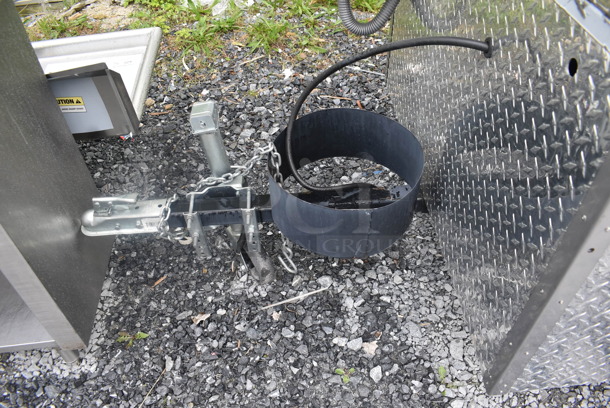 Metal Commercial Hot Dog Cart w/ Trailer Attachment and Patio Umbrella - Image 3 of 11