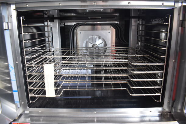 BRAND NEW! 2 Vulcan Electric Powered VC5ED/VC4ED Two Door Double Stack Convection Oven With Metal Racks on Commercial Casters. Tested and Working! 208 Volts and 240 Volts 1 or 3 Phase. 2 Times Your Bid! - Image 4 of 11