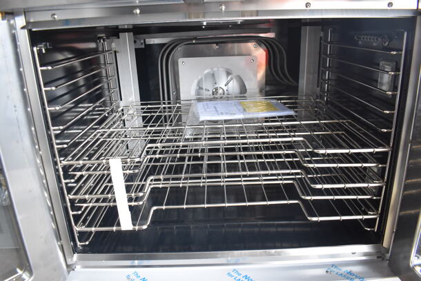 BRAND NEW! 2 Vulcan Electric Powered VC5ED/VC4ED Two Door Double Stack Convection Oven With Metal Racks on Commercial Casters. Tested and Working! 208 Volts and 240 Volts 1 or 3 Phase. 2 Times Your Bid! - Image 6 of 11