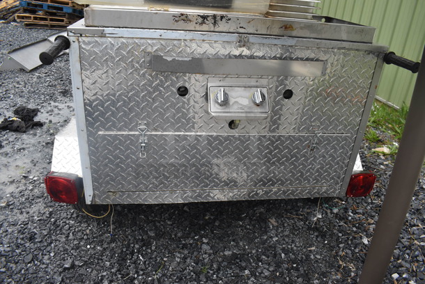 Metal Commercial Hot Dog Cart w/ Trailer Attachment and Patio Umbrella - Image 8 of 11