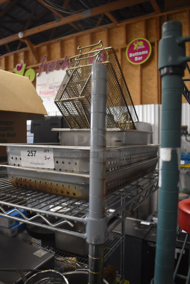 5 Items Including Perforated Pans, Frying Baskets And Steel Pot. 5 Times Your Bid!  - Image 3 of 3