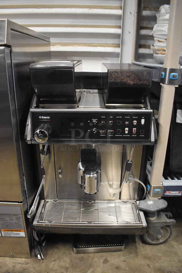 Saeco Commercial Stainless Steel Electric Espresso Machine And Coffee Maker With Bottom Pull Out Drawer. 208-250 Volt 1 Phase