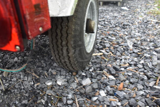 Metal Commercial Hot Dog Cart w/ Trailer Attachment and Patio Umbrella - Image 10 of 11